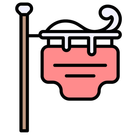 Signpost with snow icon, Winter city related vector illustrationのイラスト素材