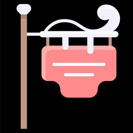 Signpost with snow icon, Winter city related vector illustrationのイラスト素材