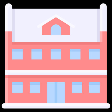 Condominium or Apartment icon, Winter city related vector illustrationのイラスト素材