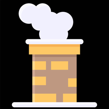 Winter Chimney icon, Winter city related vector illustrationのイラスト素材