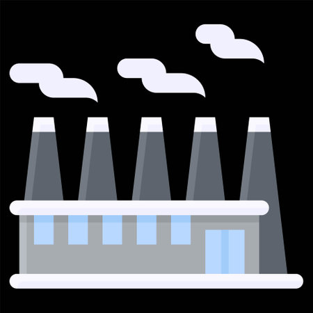 Factory Building icon, Winter city related vector illustrationのイラスト素材