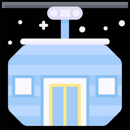 Cable transport icon, Winter city related vector illustrationのイラスト素材