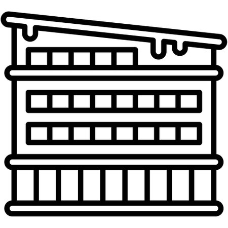 Company Building icon, Winter city related vector illustrationのイラスト素材