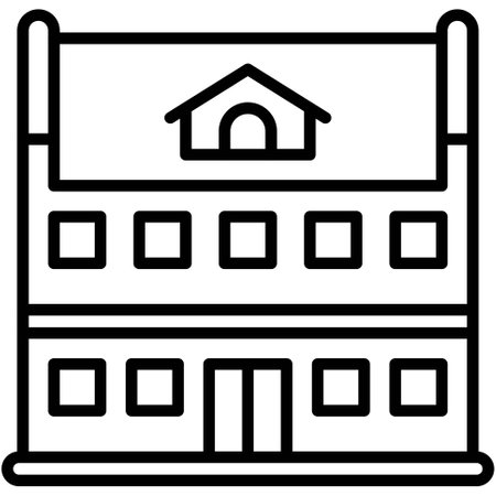 Condominium or Apartment icon, Winter city related vector illustrationのイラスト素材