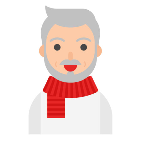 Elderly Man avatar icon, flat style vector illustrationのイラスト素材
