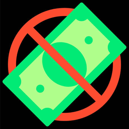 No Banknote sign icon, Bankruptcy related vector illustrationのイラスト素材