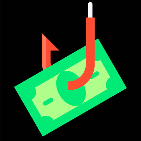 Banknote on Hook icon, Bankruptcy related vector illustration