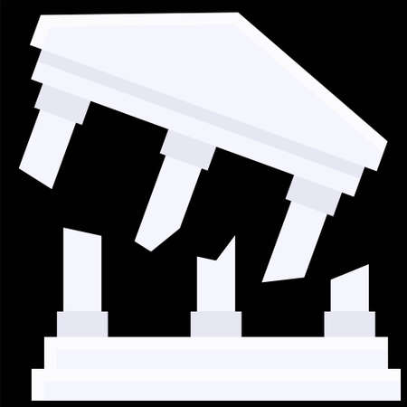 Broken Court icon, Bankruptcy related vector illustrationのイラスト素材