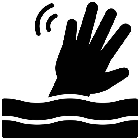 Drowning Hand icon, Bankruptcy related vector illustrationのイラスト素材