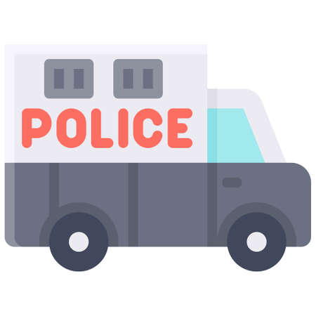 Police van icon, transportation related vector illustrationのイラスト素材