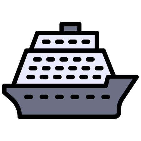 Cruise ship icon, transportation related vector illustrationのイラスト素材