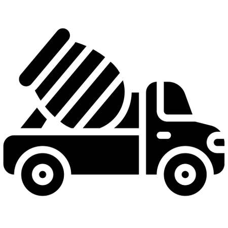 Concrete mixer icon, transportation related vector illustrationのイラスト素材