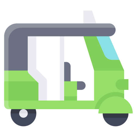 Auto rickshaw icon, transportation related vector illustrationのイラスト素材