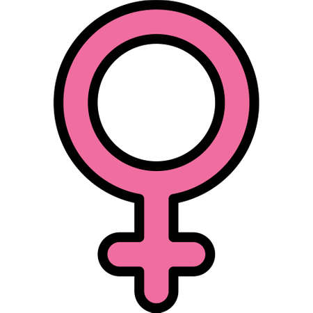 Female symbol icon, International Women's Day related vector illustrationのイラスト素材
