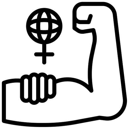 Strong Muscle icon, International Women's Day related vector illustrationのイラスト素材