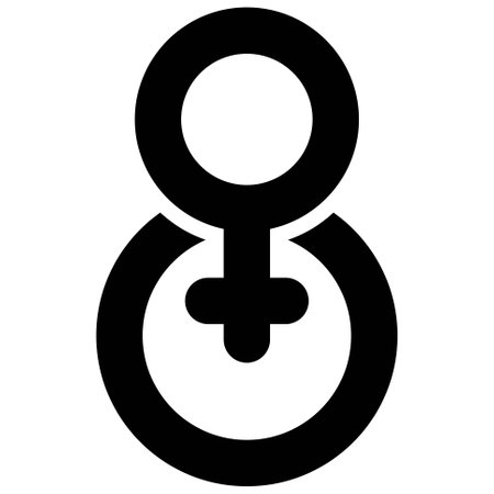 Eight with Femaile gender symbol icon, International Women's Day related vector illustrationのイラスト素材