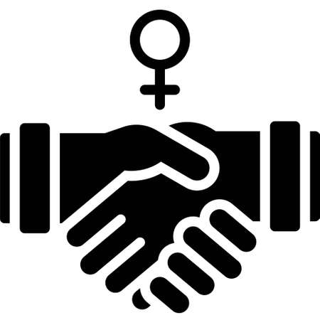 Handshake icon, International Women's Day related vector illustrationのイラスト素材