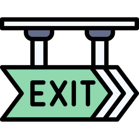 Exit Sign icon, Parking lot related vector illustrationのイラスト素材