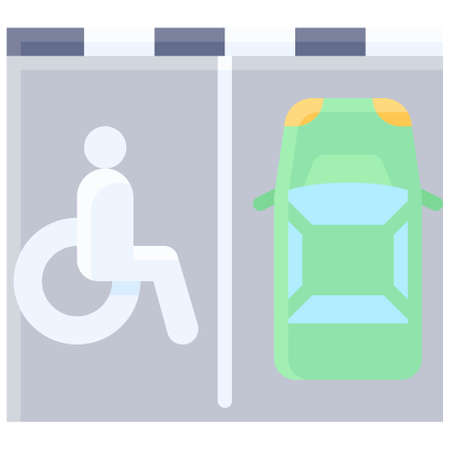 Disabled parking permit icon, Parking lot related vector illustrationのイラスト素材