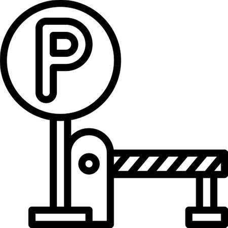 Car Park Barrier icon, Parking lot related vector illustrationのイラスト素材