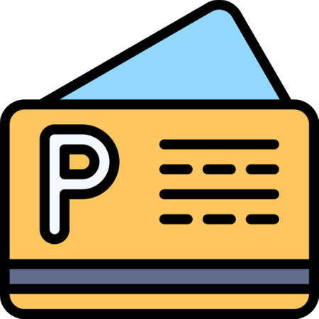 Parking Card icon, Parking lot related vector illustrationのイラスト素材