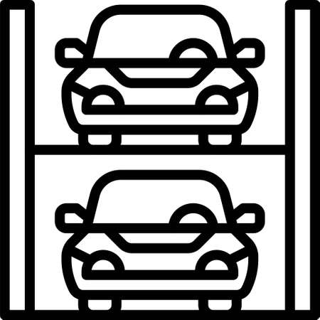 Car parking system icon, Parking lot related vector illustrationのイラスト素材