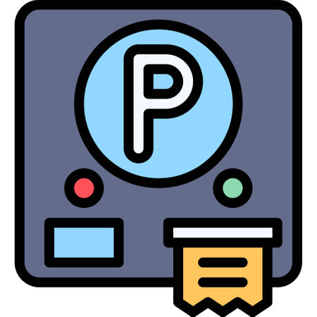 Parking Pass icon, Parking lot related vector illustrationのイラスト素材