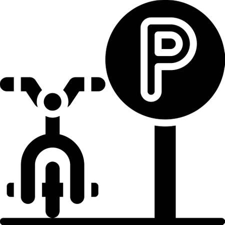 Bicycle parking sign icon, Parking lot related vector illustrationのイラスト素材
