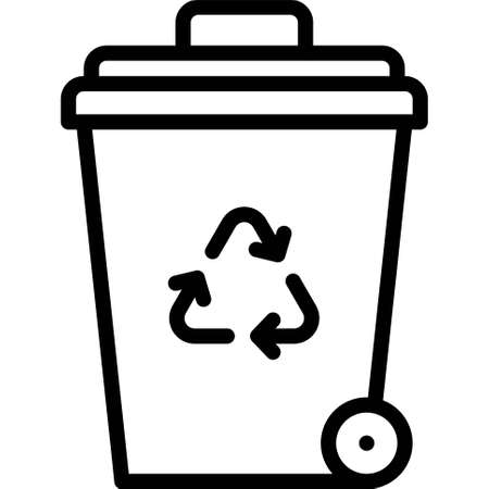 Recycling bin icon, Earth Day related vector illustrationのイラスト素材