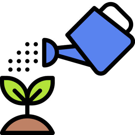 Watering plant icon, Earth Day related vector illustrationのイラスト素材