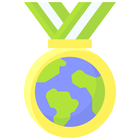 Earth Medal icon, Earth Day related vector illustrationのイラスト素材