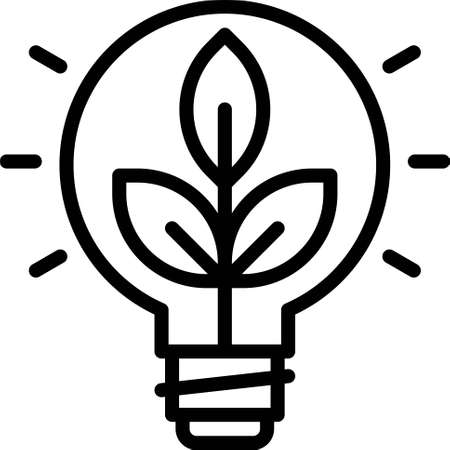 Light Bulb with Sprout inside icon, Earth Day related vector illustrationのイラスト素材
