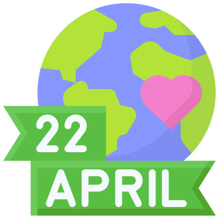 Earth Day 22 April banner icon, Earth Day related vector illustrationのイラスト素材