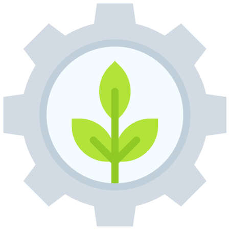 Gear with Sprout inside icon, Earth Day related vector illustrationのイラスト素材