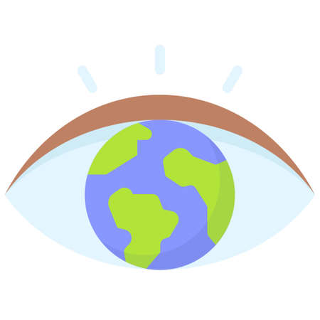 Earth eye icon, Earth Day related vector illustrationのイラスト素材