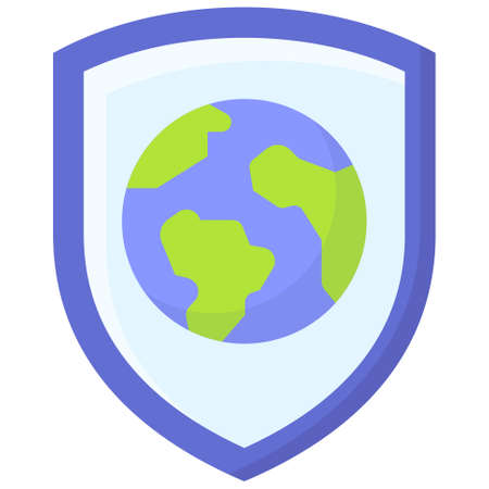 Earth Shield icon, Earth Day related vector illustrationのイラスト素材