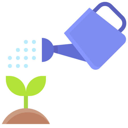 Watering plant icon, Earth Day related vector illustrationのイラスト素材