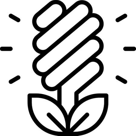 Light bulb with leaves icon, Earth Day related vector illustrationのイラスト素材
