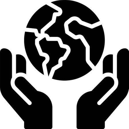 Earth with hands icon, Earth Day related vector illustrationのイラスト素材