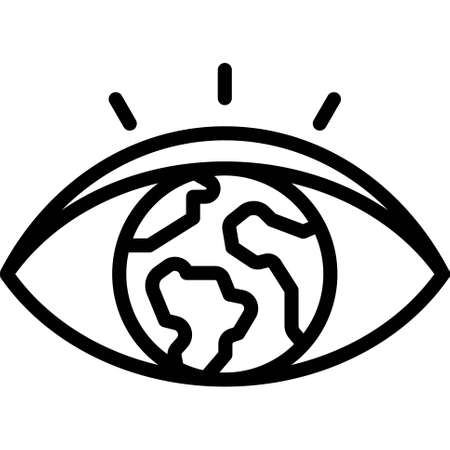 Earth eye icon, Earth Day related vector illustrationのイラスト素材