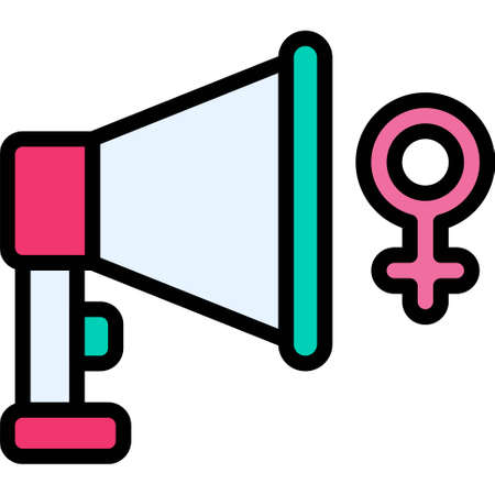 Megaphone icon, Feminism related vector illustrationのイラスト素材
