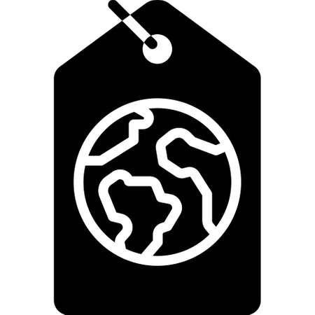 Price Tag with Earth picture icon, Earth Day related vector illustrationのイラスト素材