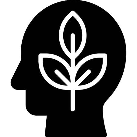 Head with Sprout inside icon, Earth Day related vector illustrationのイラスト素材