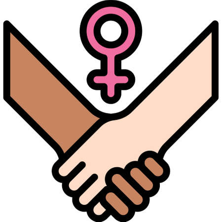 Handshake icon, Feminism related vector illustrationのイラスト素材