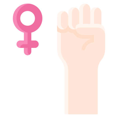 Raised Fist icon, Feminism related vector illustrationのイラスト素材