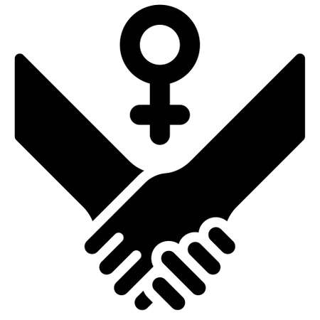 Handshake icon, Feminism related vector illustrationのイラスト素材