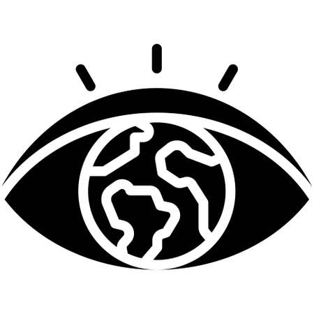 Earth eye icon, Earth Day related vector illustrationのイラスト素材
