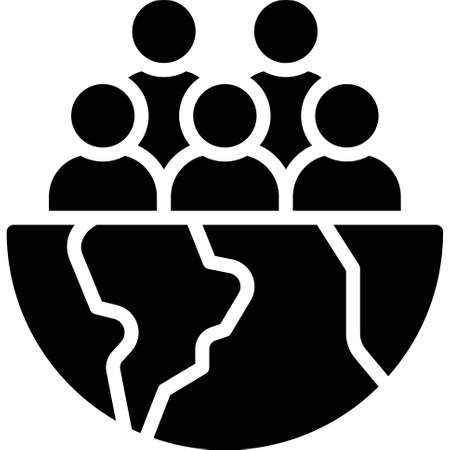 People and Half Earth icon, Earth Day related vector illustrationのイラスト素材