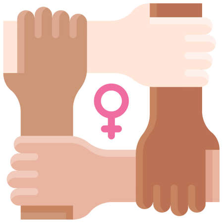 Harmonious icon, Feminism related vector illustrationのイラスト素材