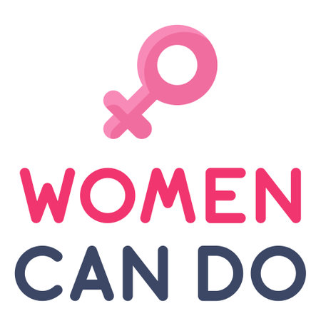 Women can do icon, Feminism related vector illustrationのイラスト素材
